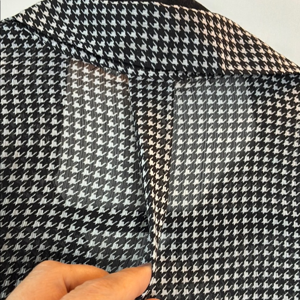 Chic Houndstooth Black and White Women's Button Down Shirt by Love for Humanity - Picture 9 of 9